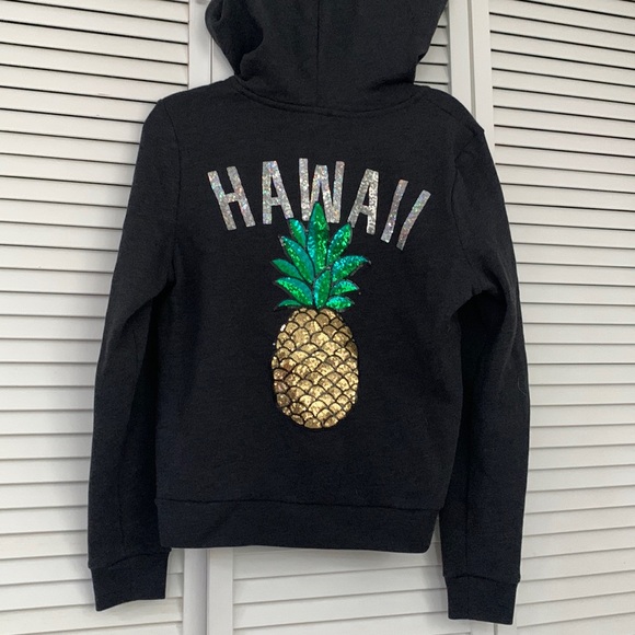 PINK Victoria's Secret Tops - VS PINK Hawaii Sequin Zip Up Hoodie